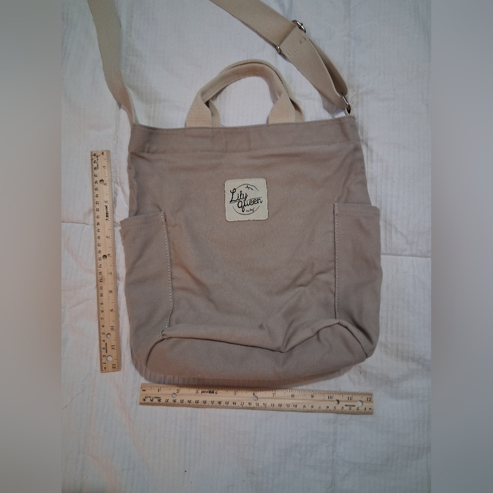 Lily Queen Beige Canvas Backpack - Picture 2 of 5